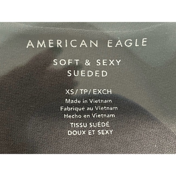 American Eagle Soft & Sexy Sueded Tank Top Size XS Gray V-Neck Lace Flowy - Picture 2 of 8